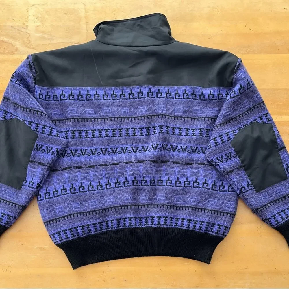 Vintage Spyder Ski Sweater Pullover Jacket Outerwear Purple Black Size Large